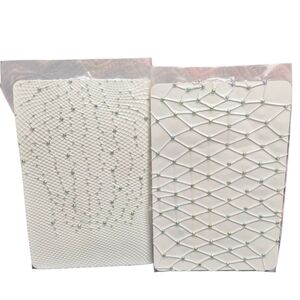 Rhinestone Fishnet Tights 2 Pack White